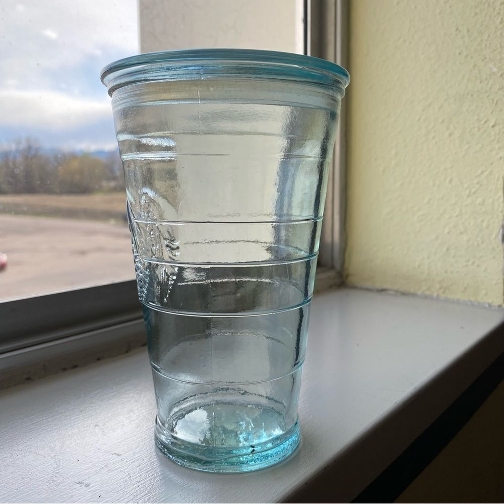 Starbucks Recycled Glass Cup 16oz blue green NO STRAW - Picture 4 of 4
